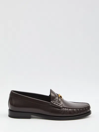 Celine Triomphe Luco Loafer In Brown