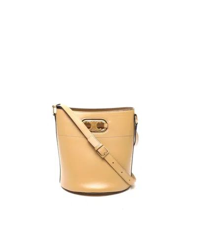 Celine Céline Triomphe Maillon Bucket Bag In Neutral