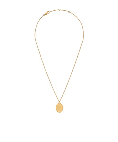 Celine Triomphe Medal Necklace In Brass With Gold Finish