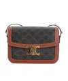 Celine Triomphe Medium Canvas And Cow Leather Handbag In Brown