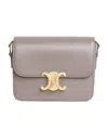 Celine Triomphe Medium Liangze Cattle Leather Handbag In Gray