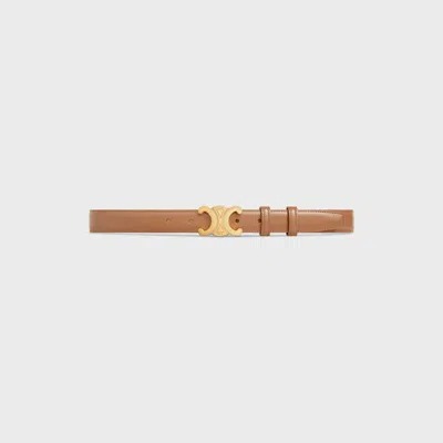 Celine Triomphe Medium Taurillon Leather Belt In Brown