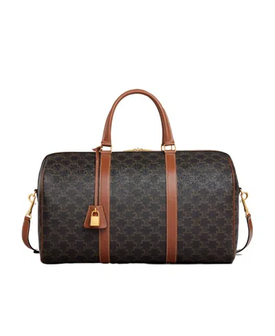 Celine Triomphe Medium Travel Bag In Brown
