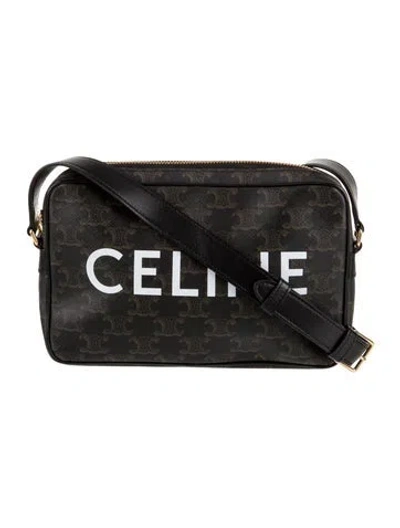 Pre-owned Celine Triomphe Messenger Bag 2022 In Black