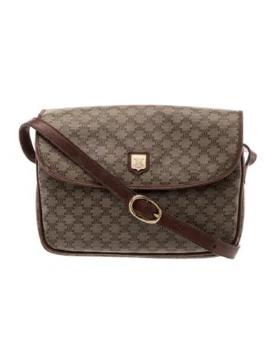 Pre-owned Celine Triomphe Messenger Bag In Neutral
