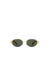 Celine Triomphe Metal 01 Metal Elliptical Sunglasses In Green
