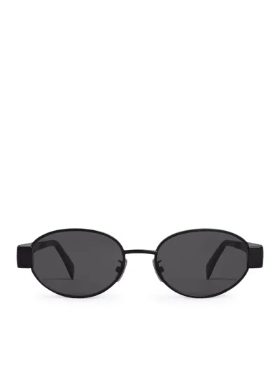 Celine Triomphe Metal 01 Metal Sunglasses In Black