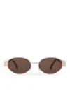 Celine Triomphe Metal 01 Metal Sunglasses In Brown