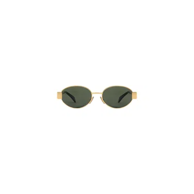 Celine Triomphe Metal 01 Sunglasses In Green