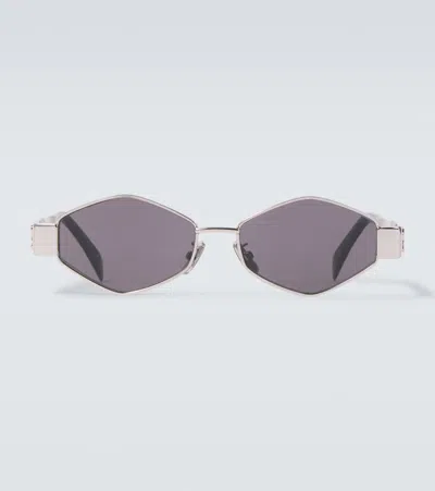 Celine Triomphe Metal 02 Hexagonal Sunglasses In Metallic