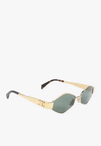 Celine Triomphe Metal 02 Sunglasses In Gold