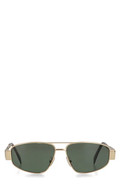 Celine Triomphe Mini Sunglasses In Green