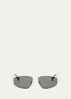 Celine Triomphe Metal Aviator Sunglasses In Spall/smk