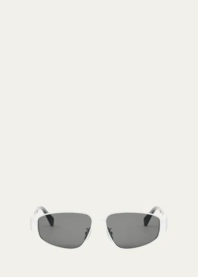 Celine Triomphe Metal Aviator Sunglasses In Spall/smk