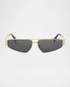 Celine Triomphe Metal Cat Eye Sunglasses In Gold