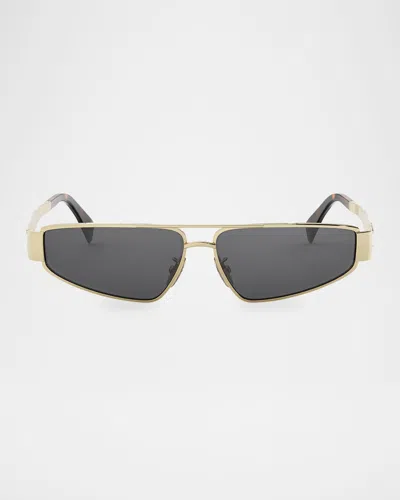 Celine Triomphe Metal Cat Eye Sunglasses In Gold