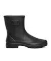 Celine Triomphe Mid-height Rain Boots In Black