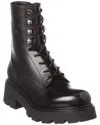 Celine Triomphe Leather Boot In Black