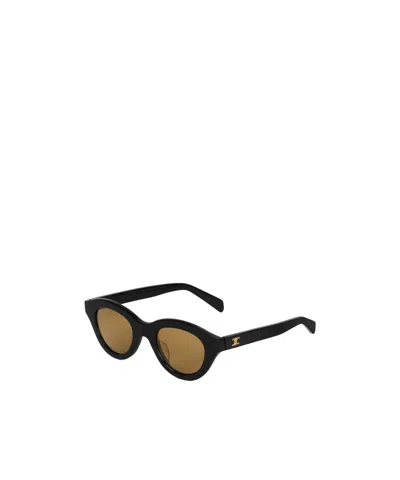 Celine Triomphe Mini 01 Sunglasses In Acetate In Brown