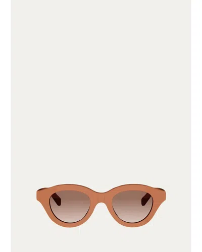 Celine Triomphe Mini 47mm Pantos Sunglasses In Brown
