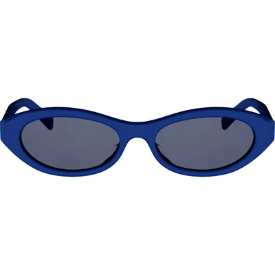 Celine Triomphe Mini 54mm Oval Sunglasses In Blue