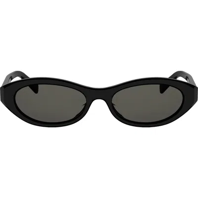 Celine Triomphe Mini 54mm Oval Sunglasses In Black