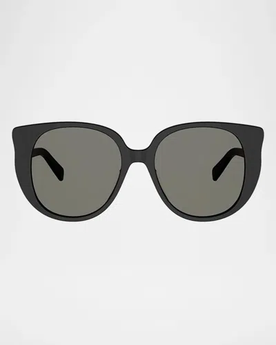 Celine Triomphe Mini 55mm Butterfly Sunglasses In Black