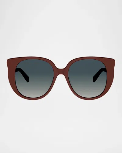 Celine Triomphe Mini 55mm Butterfly Sunglasses In Burgundy