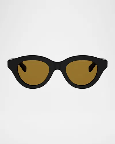 Celine Triomphe Mini 62mm Round Sunglasses In Black