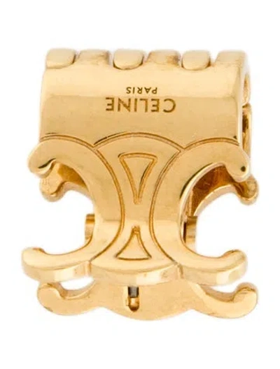 Pre-owned Celine Triomphe Mini Claw Clip In Gold