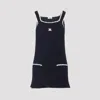 Celine Navy Blue Triomphe Cotton Mini Dress In Blue