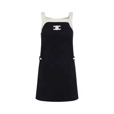 Celine Triomphe Mini Dress Women In Blue | ModeSens