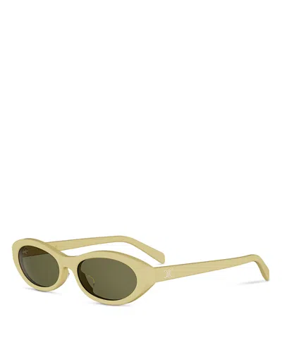 Celine Triomphe Mini Oval Sunglasses, 54mm In Brown
