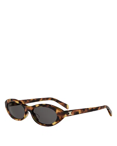 Celine Triomphe Mini Oval Sunglasses, 54mm In Brown