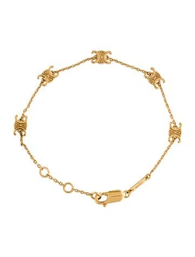 Pre-owned Celine Triomphe Mini Station Bracelet, 6.5", 6.5" In Multi