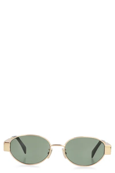 Celine Triomphe Mini Sunglasses In Green