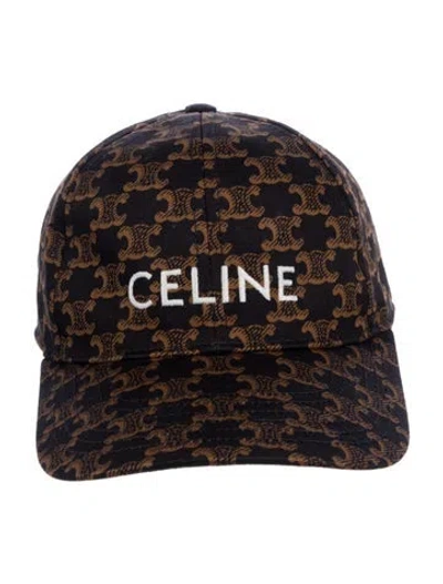 Pre-owned Celine Triomphe Monogram Baseball Cap In Brown