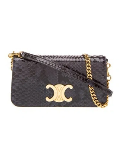 Pre-owned Celine Triomphe Multipochette 2025 In Black