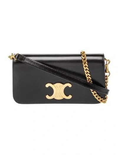 Pre-owned Celine Triomphe Multipochette In Black
