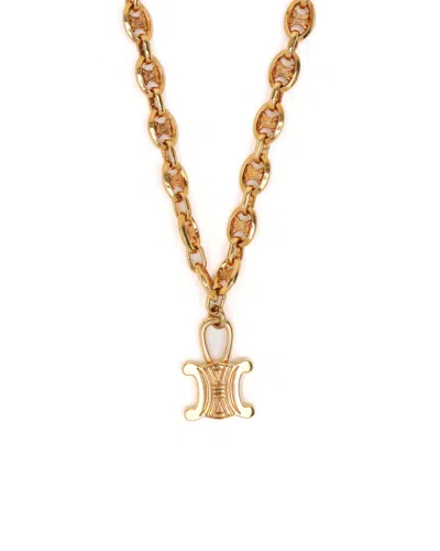 Celine Céline Triomphe Necklace In Gold