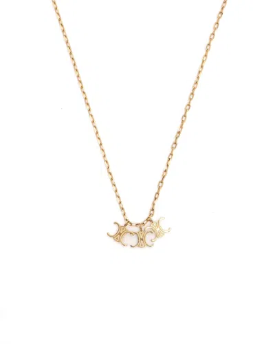 Pre-owned Celine Céline Triomphe Necklace In Gold