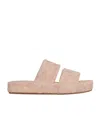 Celine Triomphe Sponge Fabric Slippers In Pink