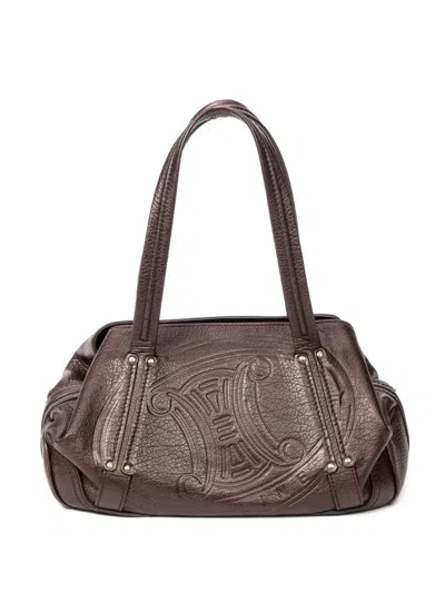 Pre-owned Celine Triomphe Open Tote Bag In Brown