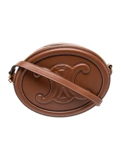 Pre-owned Celine Triomphe Oval Bag In Brown