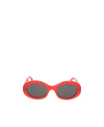 Celine Triomphe Oval-frame Sunglasses In Pink