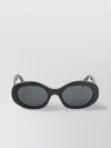 Celine Triomphe Oval Glossy Lenses Sunglasses In Black