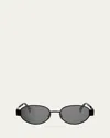 Celine Cl40235u Metal Triomphe 01a Nero Sunglasses In Black