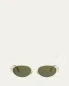 Celine Womens Gold Cl40235u Oval-frame Metal Sunglasses In Shiny Endura
