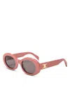 Celine Triomphe Oval Sunglasses, 52mm In Pink/gray Solid
