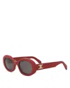 Celine Triomphe Oval Sunglasses In Red